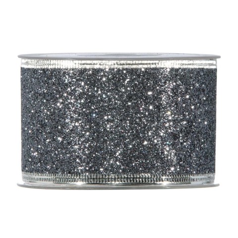 NASTRO ARGENTO GLITTERATO BORDO ANIMATO MM63X10MT